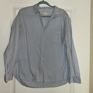 GAP size XL blue and white striped button up boyfriend fit